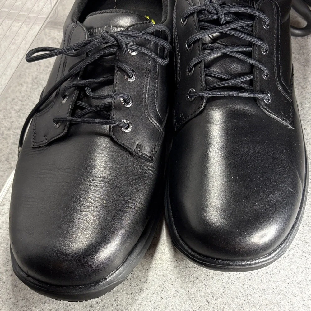 Size 14‎ Dunham work Men's Black Leather Shoes. Fc5